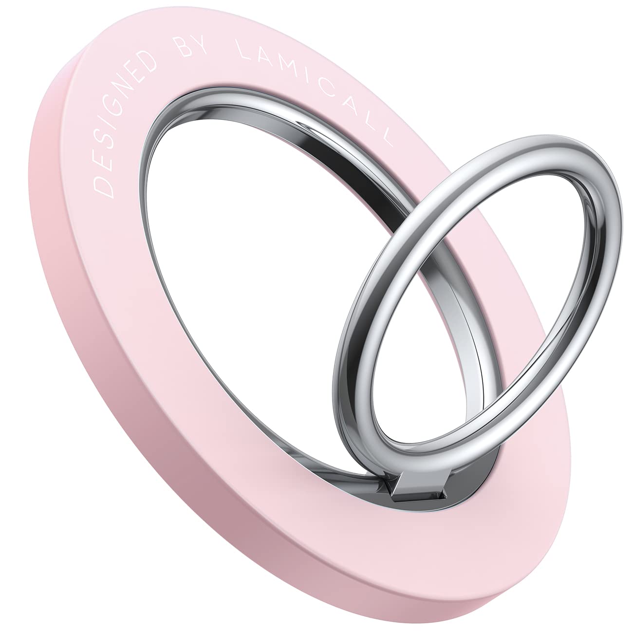 Magnetic Phone Ring Holder for Mag Safe   Lamicall Magnetic Finger Phone Ring Stand Holder, Magnet Ring Grip, Compatible with iPhone 14 Plus 13 12, Pro, Pro Max, Mini, Sakura Pink